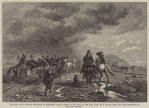 Military Train Crossing the Sands to Elizabeth Castle, Jersey, in the Time of the Civil War by Richard Beavis